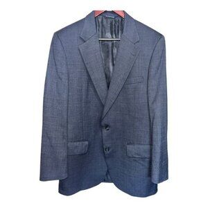Burberry Vintage Blue Two-Button Wool Blazer Jacket Mens Size Estimate XL